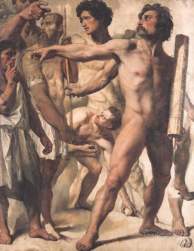  Auguste Decoraci%C3%B3n Paredes - Estudio para El martirio de San Sinforiano desnudo Jean Auguste Dominique Ingres
